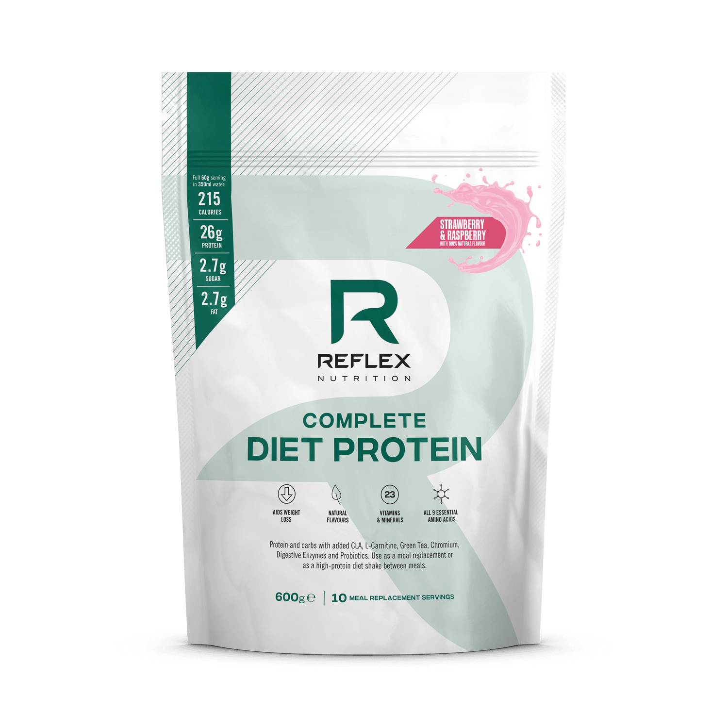 Reflex Nutrition Complete Diet Protein 600g Strawberry and Raspberry