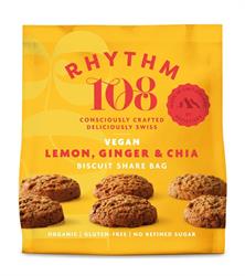 Lemon Chia Tea Biscuit Bag 135g, Rhythm 108