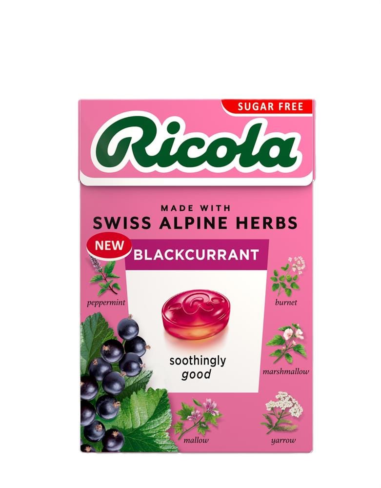 Ricola Ricola Blackcurrant 45g κουτί ζάχαρης δωρεάν