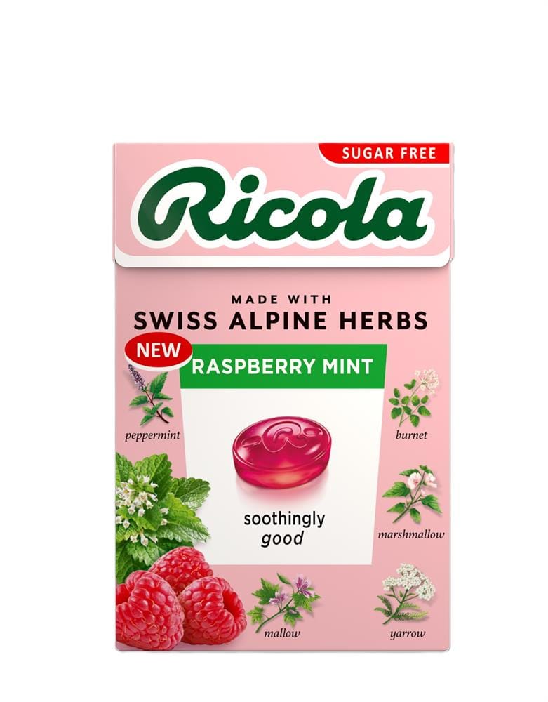 Ricola Ricola Raspberry Mint 45G κουτί ζάχαρης δωρεάν