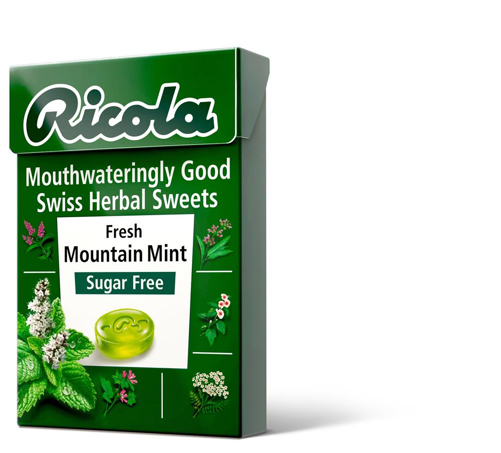 Krabice bez cukru Ricola Mountain s Stevia 45G