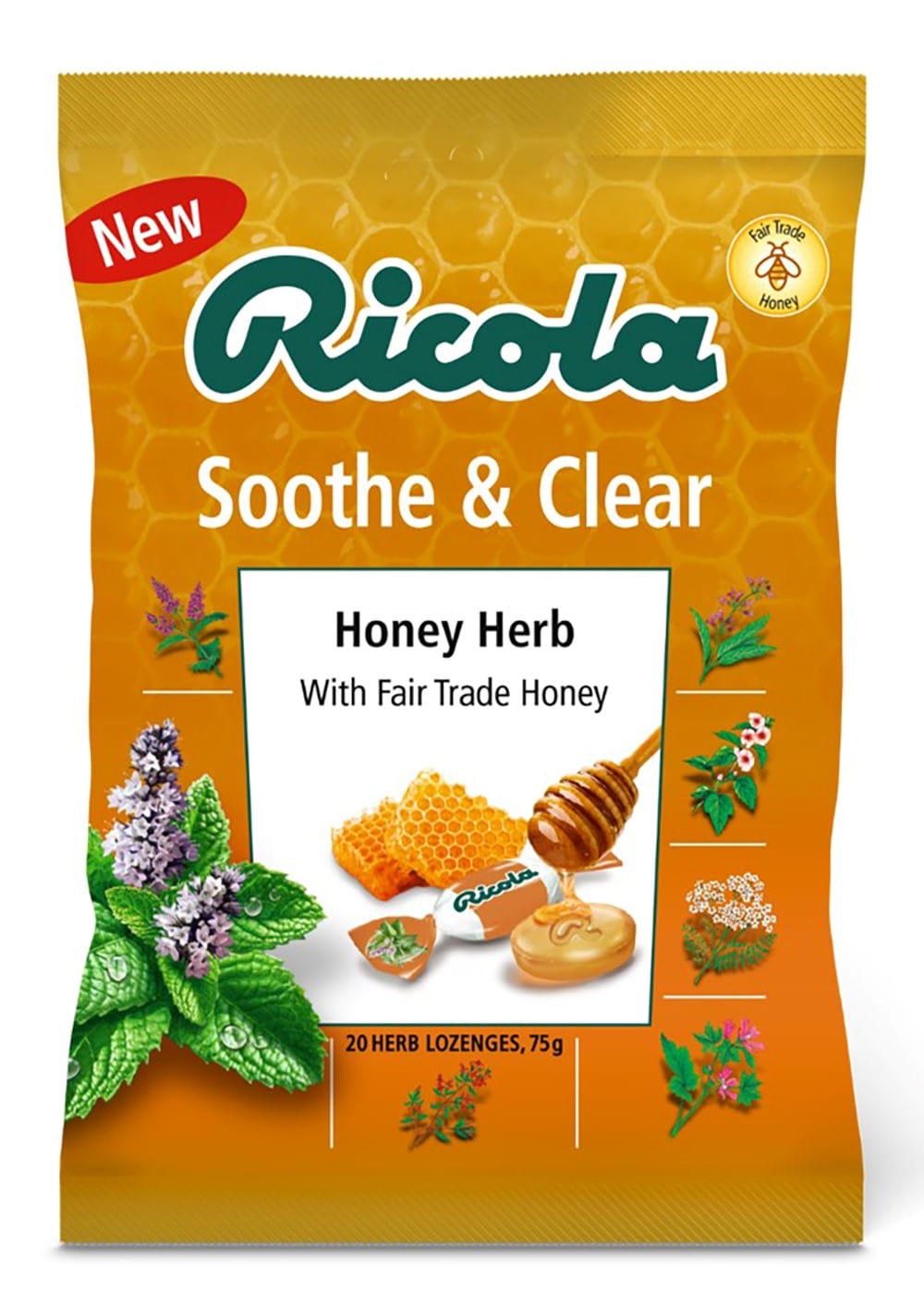 Ricola Soothe & Clear Honey Herb 75G