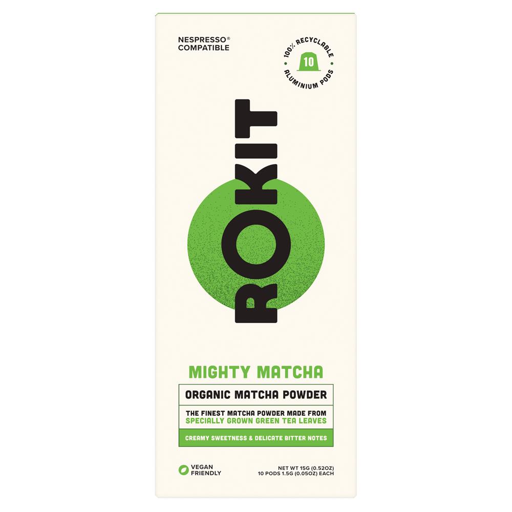 Rokit Pods Organic Mighty Matcha Tea Nespresso kompatibilní lusky - 10 pod balením