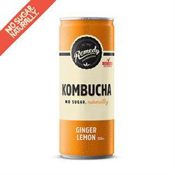 Kombucha Ginger Lemon 250ml, Remedy Kombucha