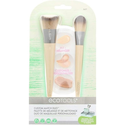 EcoTools Custom Match Duo Makeup Brushes and Mixing Palette with Lid 3 Count