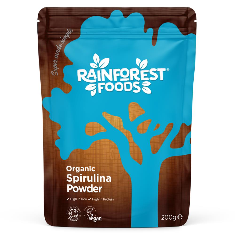 Polvere di spirulina biologica alimenti per la foresta pluviale 200g