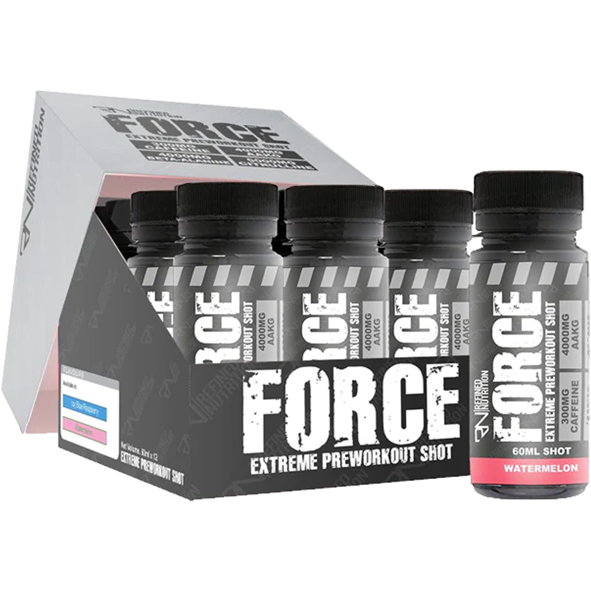 Refined Nutrition FORCE Pre-Workout Shots 12 x 60ml Watermelon