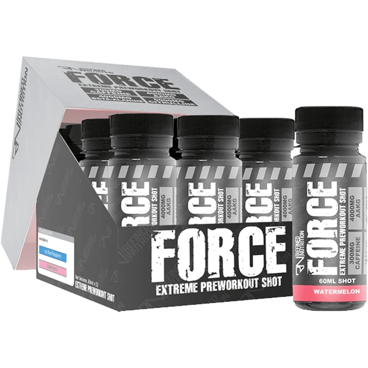 Refined Nutrition FORCE Pre-Workout Shots 12 x 60ml Watermelon