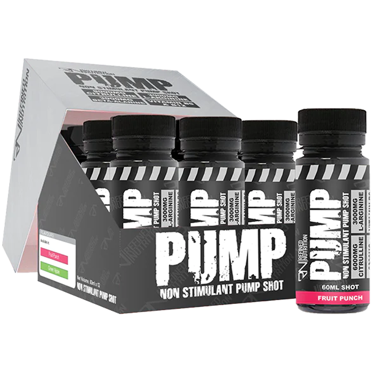 Refined Nutrition PUMP Pre-Workout Shots 12 x 60ml Fruit Punch