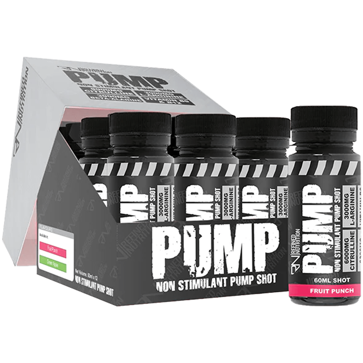 Refined Nutrition PUMP Pre-Workout Shots 12 x 60ml Fruit Punch