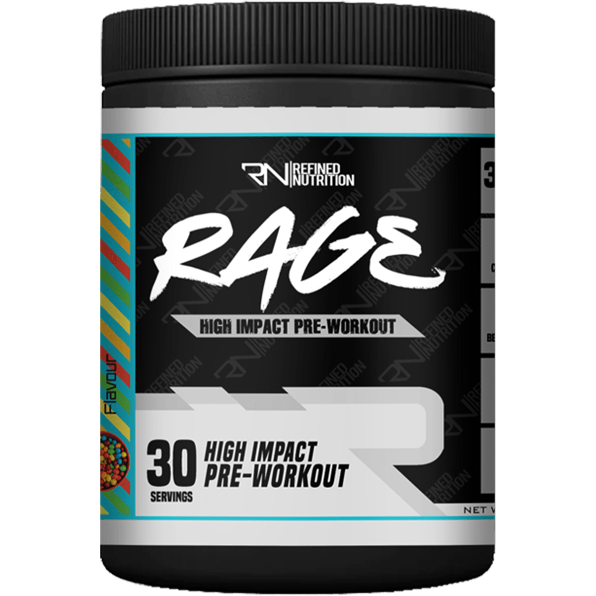 Ditto Rage Powder Refined Nutrition RAGE 300g Sour Rainbow Candy - welzo