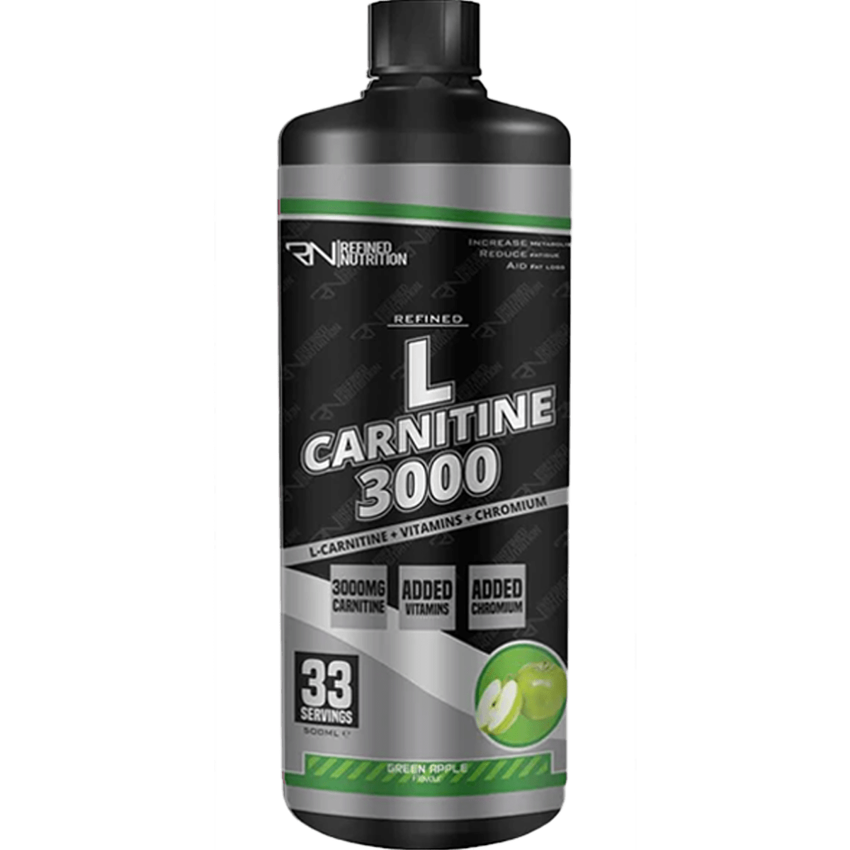 Refined Nutrition L-Carnitine 3000 500ml Green Apple