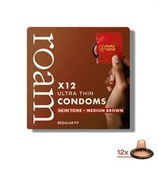 12x Medium Brown condoms - Ultra-thin feel, Roam