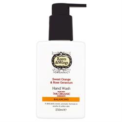 Organic Sweet Orange & Rose Geranium Hand Wash 250ml, Roots and Wings