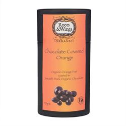 Roots & Wings Organic Chocolate Covered Orange 120g, Roots and Wings