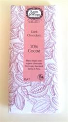 Roots & Wings Organic Dark Chocolate Bar. 70% Cocoa 80g, Roots and Wings