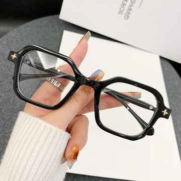 Ретро сини светлинни блокиращи очила-Unisex правоъгълна рамка, анти-EYE щам очила за компютърна употреба