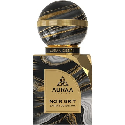 Noir Grit Extrait de Parfum 100ml by Auraa Desire Luxury Unisex Oriental Fragrance with Cypriol Copaiba Rose Patchouli Jasmine Oud and Musk Long-Lasting Sophisticated Scent