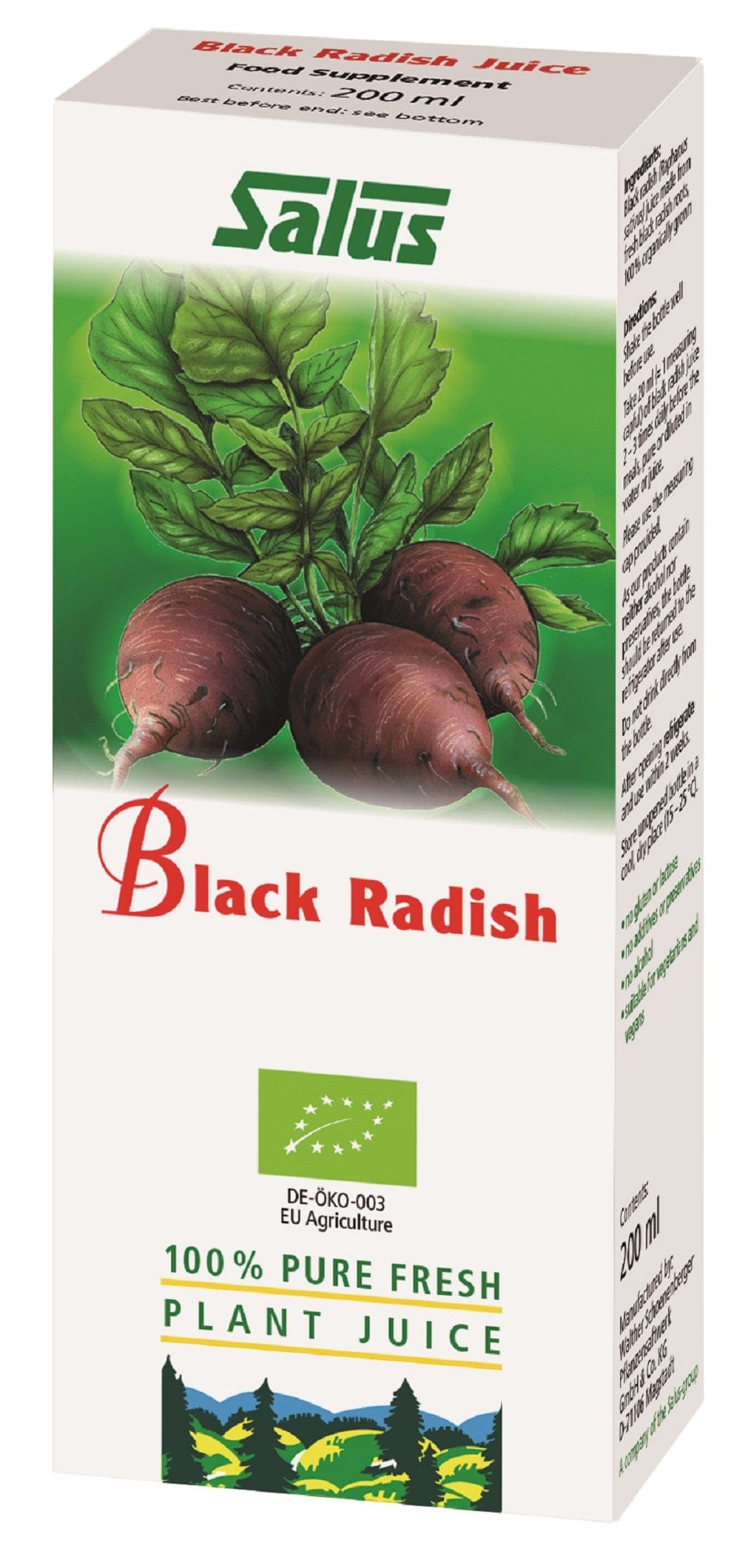 Salus Black Radish Organic Fresh Plant Juice 200ml