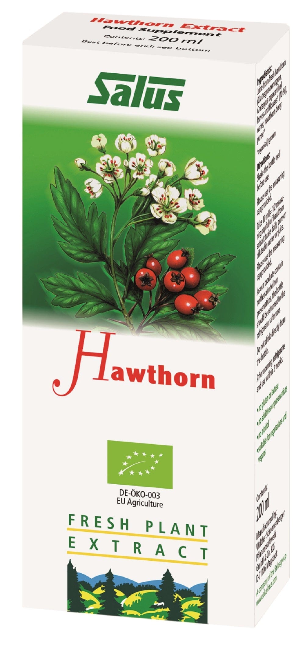 Salus Hawthorn Organic Fresh Plant Juice 200ml