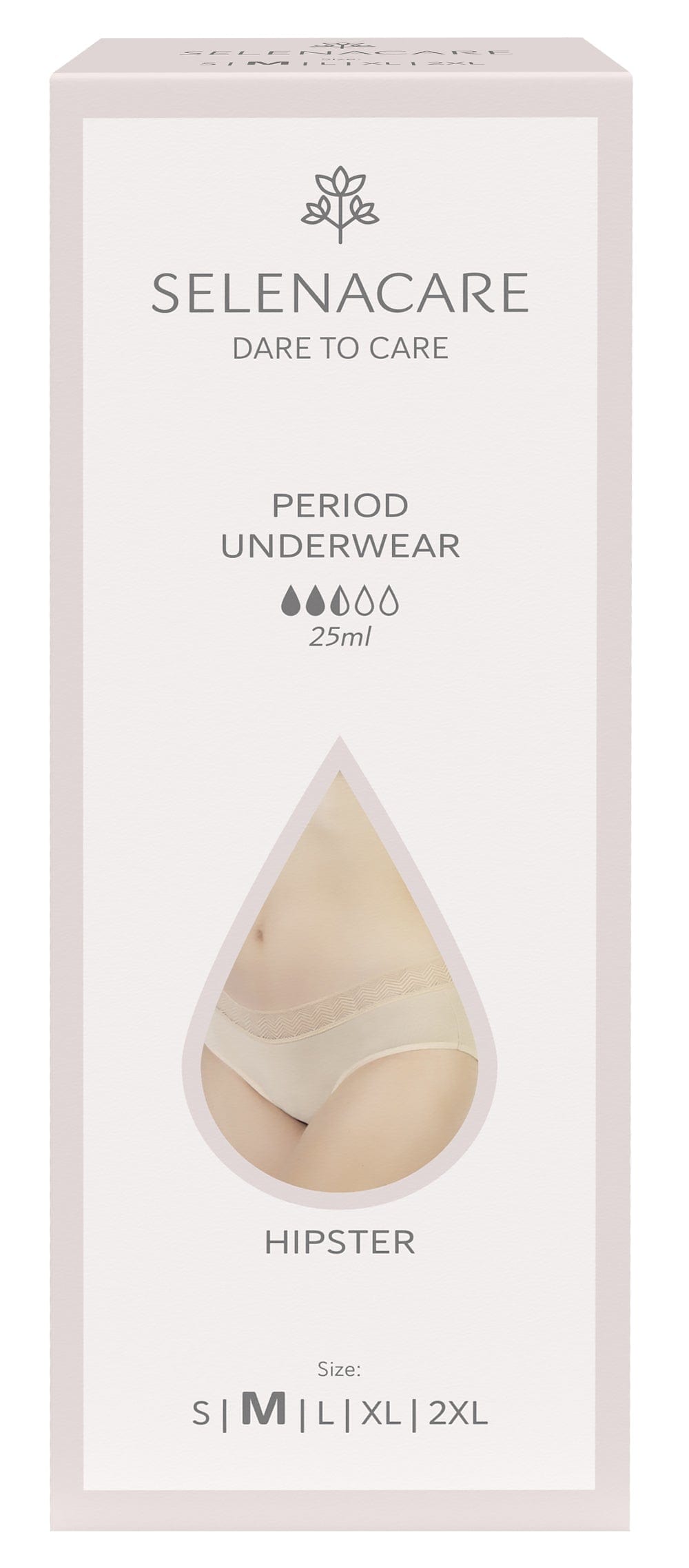 Selenacare Menstrual Undies Hipster Nude Size M