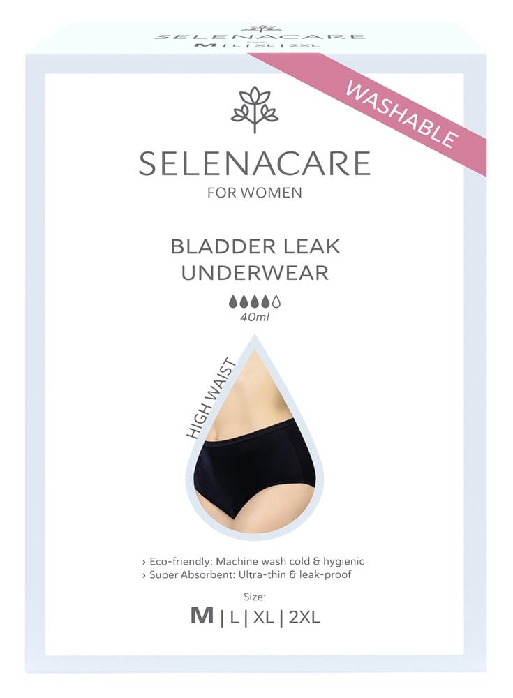 Selenacare Bladder Leak Undies High Waist Black Size M