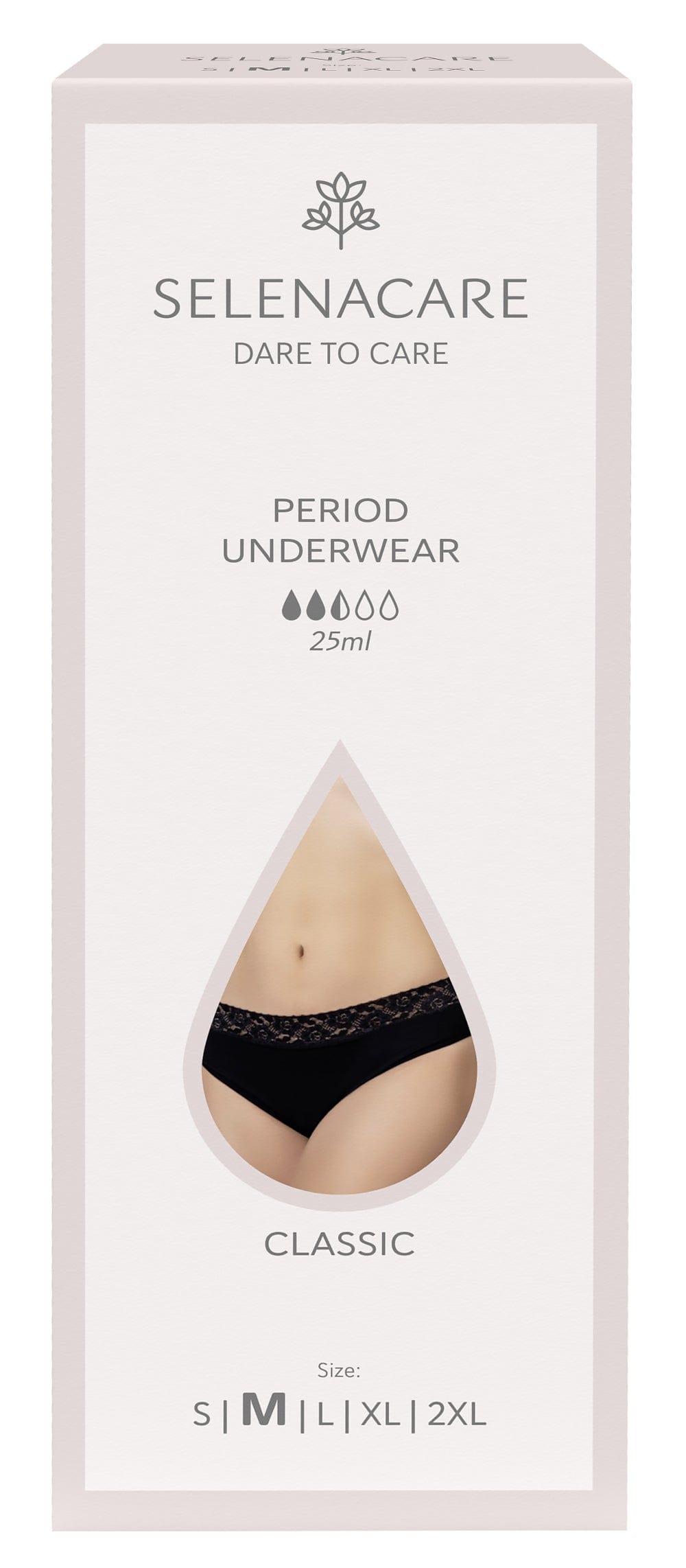 Selenacare Menstrual undies CLASSIC Black Size M