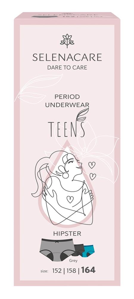 Selenacare TEENS period panties Hipster Grey Size 164