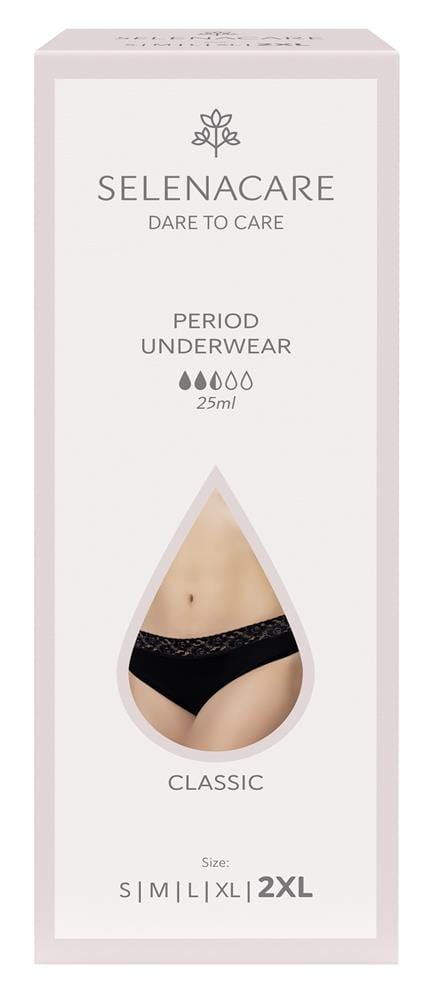 Selenacare Menstrual undies CLASSIC Black Size 2XL