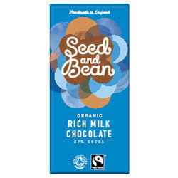 Organic Dominican Rich Milk Chocolate Bar 75g, Seed & Bean