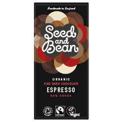 Organic Fine Dark Chocolate Espresso Bar 75g, Seed & Bean