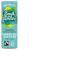 MILK 37% FAIRTRADE & ORGANIC CORNISH SEA SALT & LIME 25G BAR, Seed & Bean