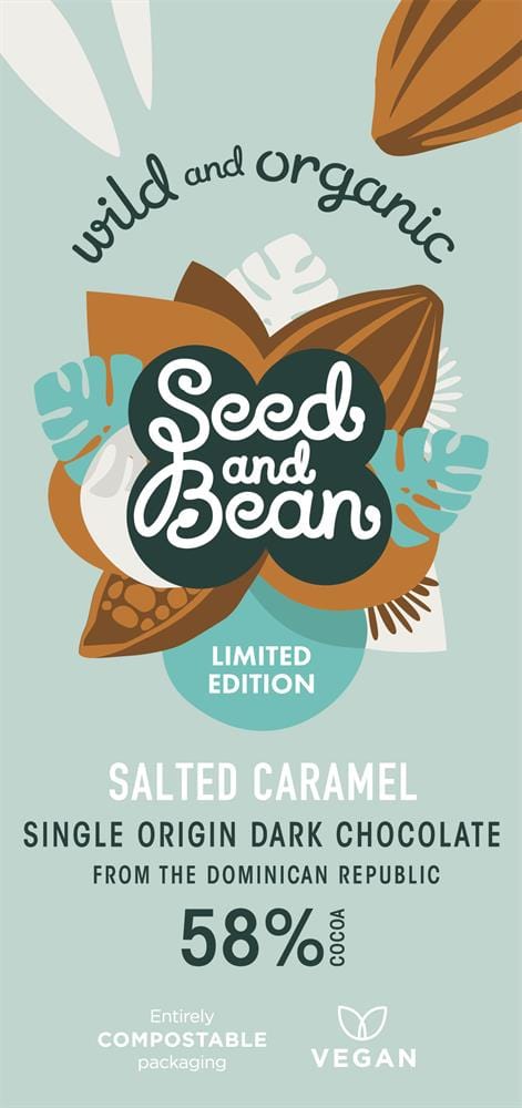 Seed & Bean Organic Dark 58% Salted Caramel 75g