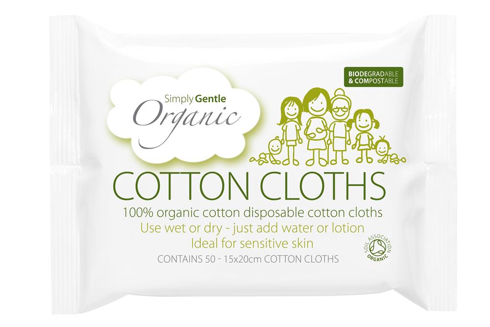 Simply Gentle Cotton Cloths x 50 Wipes