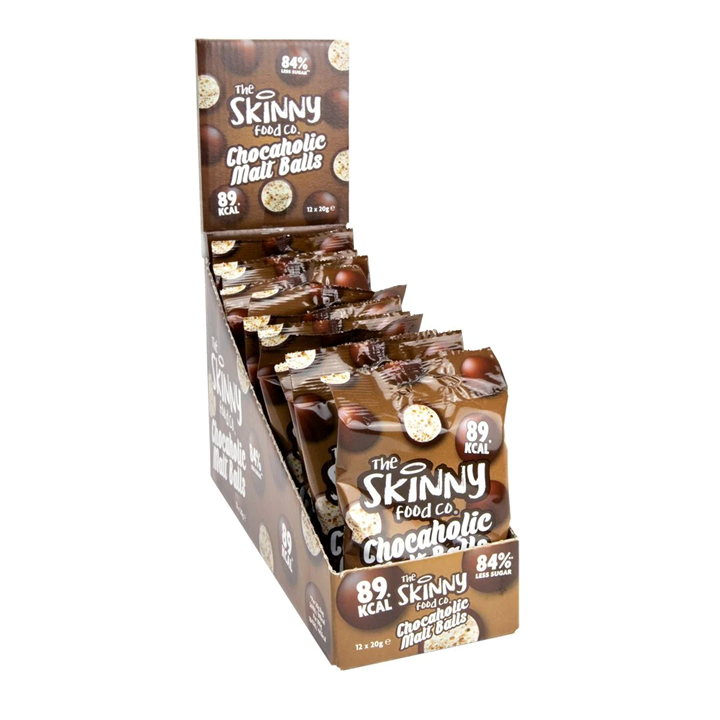 The Skinny Food Co Chocaholic Malt Balls 12x20g Choc Malt