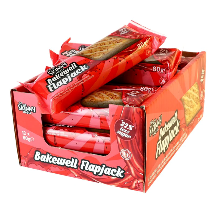 The Skinny Food Co Reduced Sugar Flapjacks 12x80g Bakewell