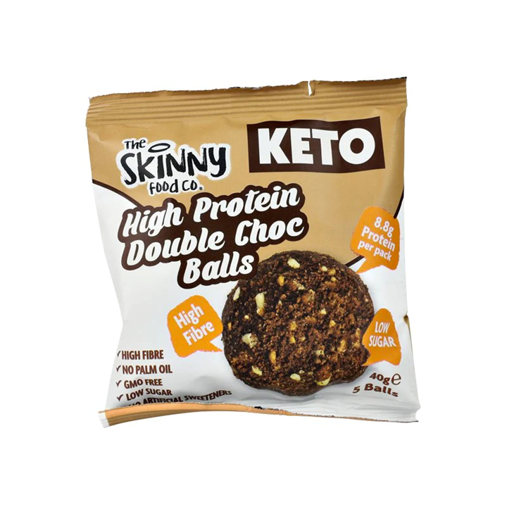 The Skinny Food Co High Protein Keto Balls 10x40g Double Chocolate