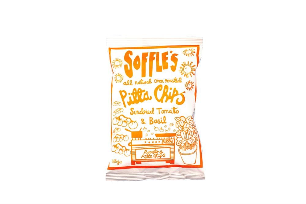 Soffles Pitta Chips Sundried Tomato & Basil Pitta Chips 165gs