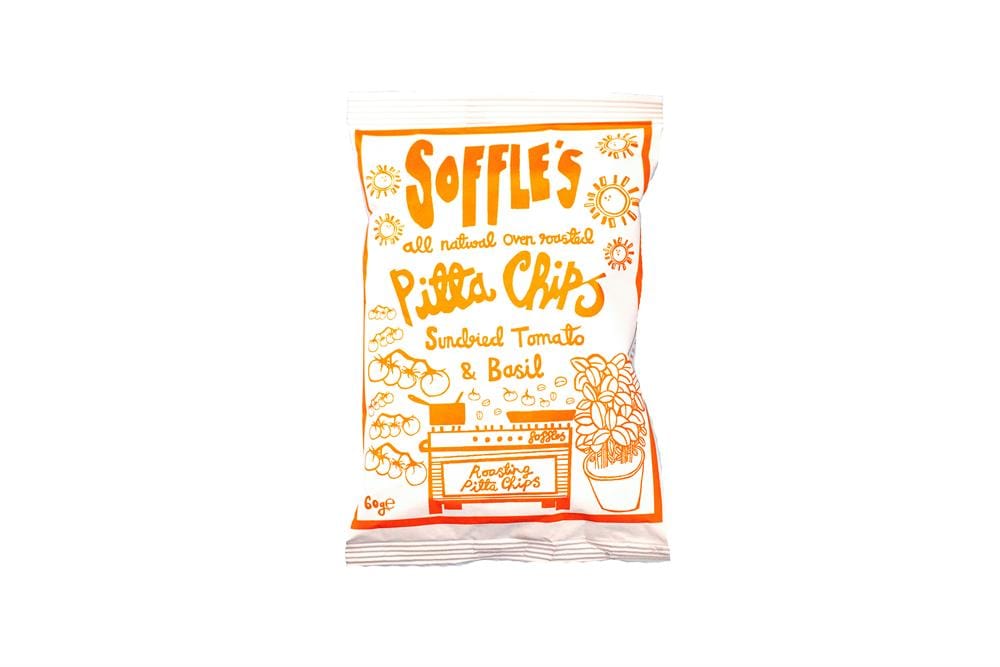 Soffles Pitta Chips Sundried Tomato & Basil Pitta Chips 60gs