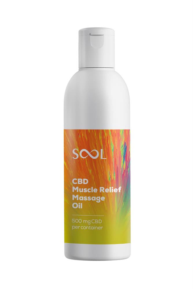 SOOL SOOL Massage Oil Muscle Relief 500mg CBD Δερματολογικά δοκιμασμένη