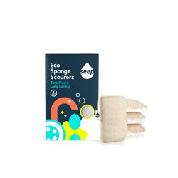 Seep Compostable Sponge with Loofah Scourer - pack of 4, Seep