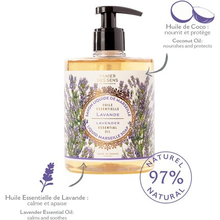 Panier des Sens Lavender Liquid Hand Soap with Coconut Oil 500ml