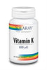 Vitamin K 100mcg 60 Tablets, Solaray