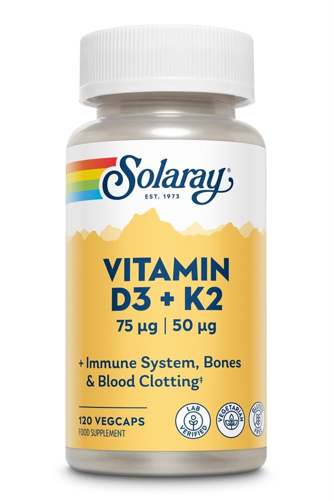 Solaray Vitamin D3 & K2 120 Vcaps