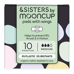 Organic Cotton Pads With Wings | Medium Absorbency | (10 pack), &SISTERS