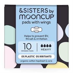 Organic Cotton Pads With Wings | Heavy Absorbency | (10 pack), &SISTERS