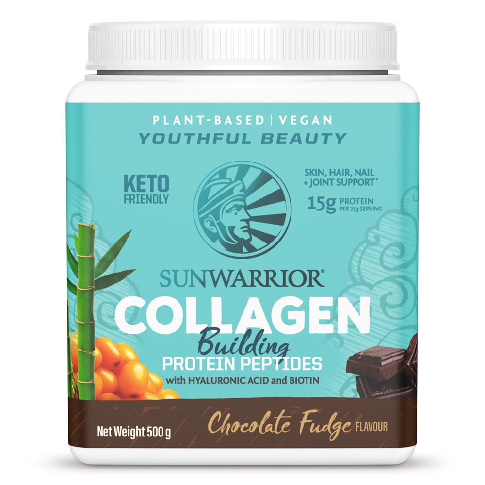 Sunwarrior Kollagen bauen Proteinpeptide Schokoladenfudge 500 g