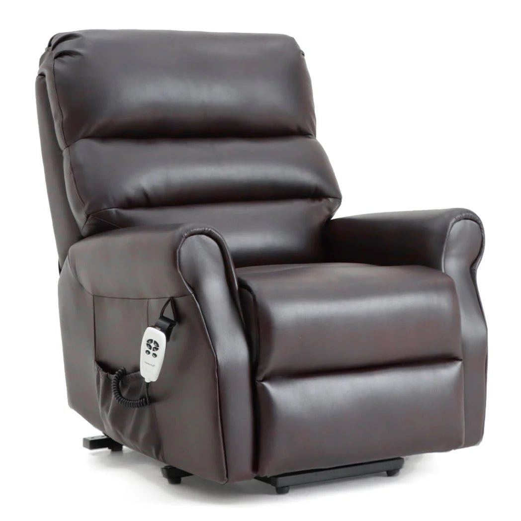 Welzo Ascend Dual Motor Riser Recliner – Chestnut Air Leather