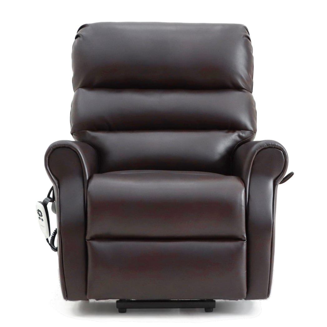 Savoy Dual Motor Riser Recliner - Brown Air Leather - image 4