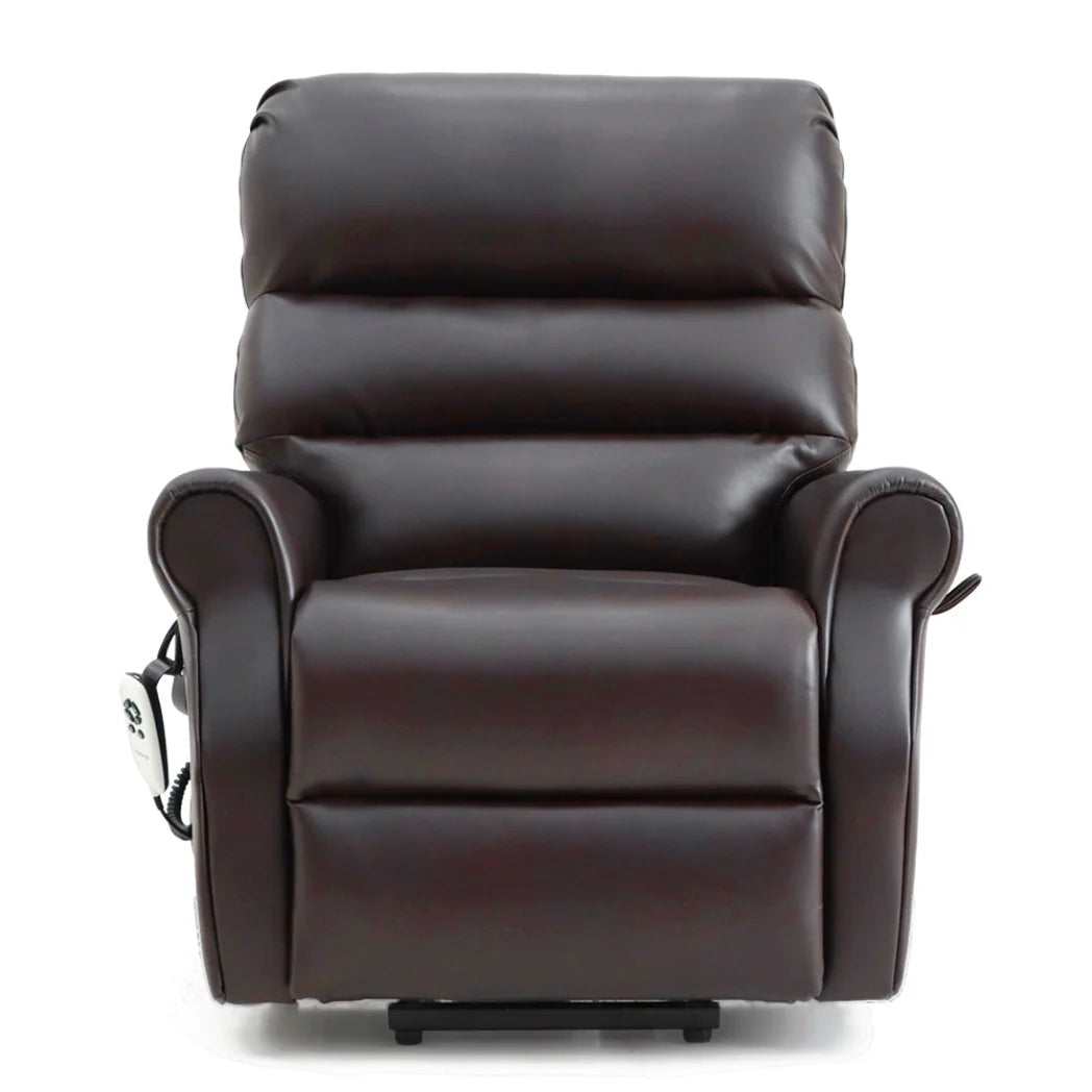 Welzo Ascend Dual Motor Riser Recliner – Chestnut Air Leather